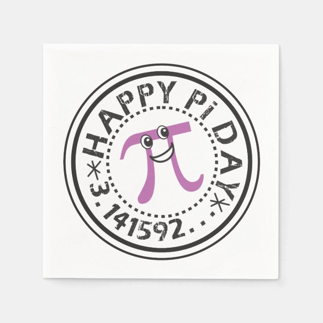 Serviette En Papier Cute Happy Pi Day Papier Napkins (Devant)