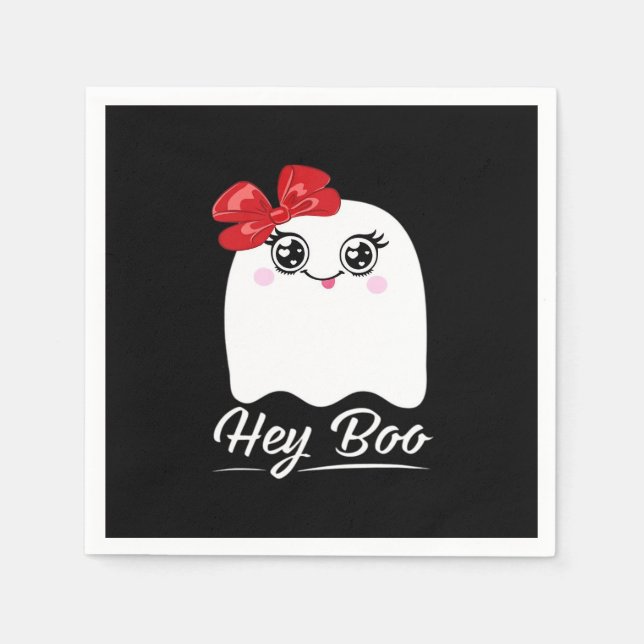 Serviette En Papier Cute Hey Boo Halloween (Devant)