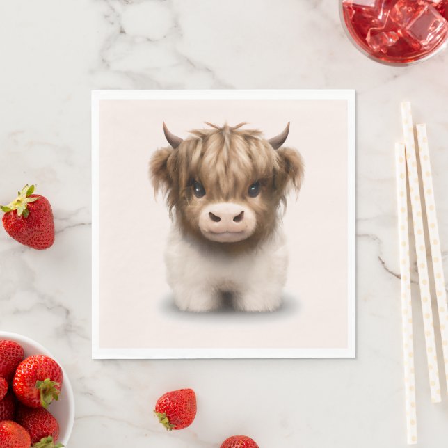 Serviette En Papier Cute Highlands Scottish Cow (En situation)