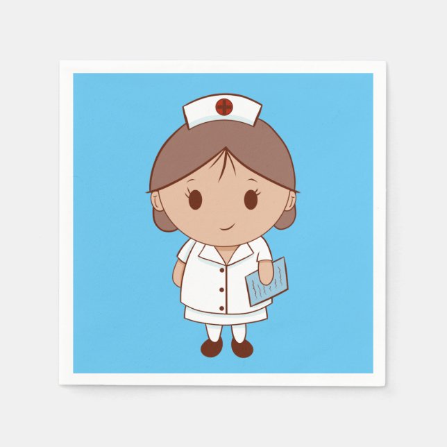 Serviette En Papier Cute infirmière caricature (Devant)