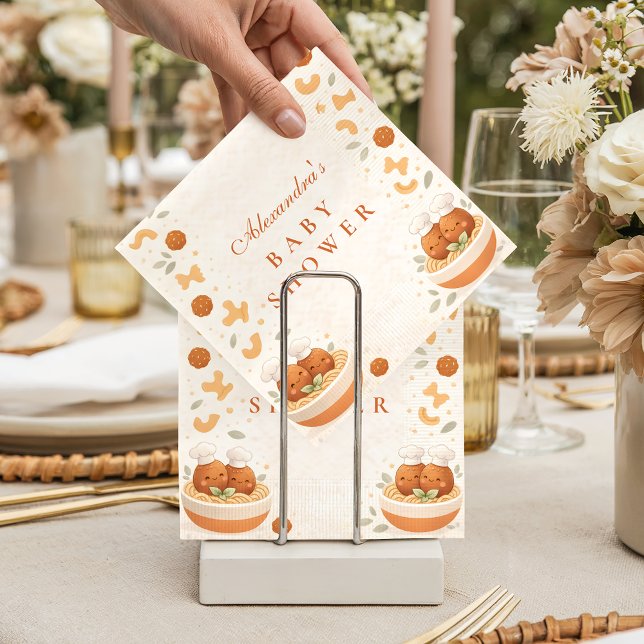 Serviette En Papier Cute Italian Little Meatball Baby Shower (Créateur téléchargé)