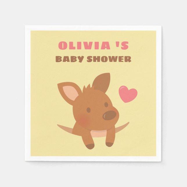Serviette En Papier Cute Joey Kangaroo Baby shower papier serviettes (Devant)