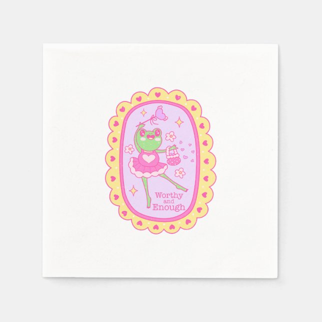 Serviette En Papier Cute Jolly Frog - Digne et Assez (Devant)