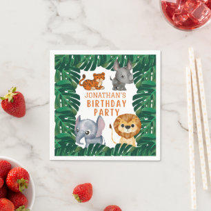 Serviette En Papier Cute Jungle Animaux Anniversaire