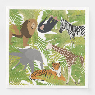 Serviette En Papier Cute Jungle Animaux Safari Garçon   Fille