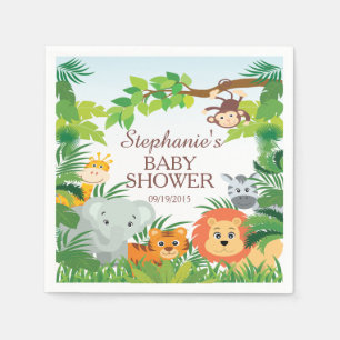 Serviette En Papier Cute Jungle Safari Animaux Baby shower serviettes