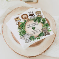 Cute Jungle Safari Animaux Tropical Greenery Baby