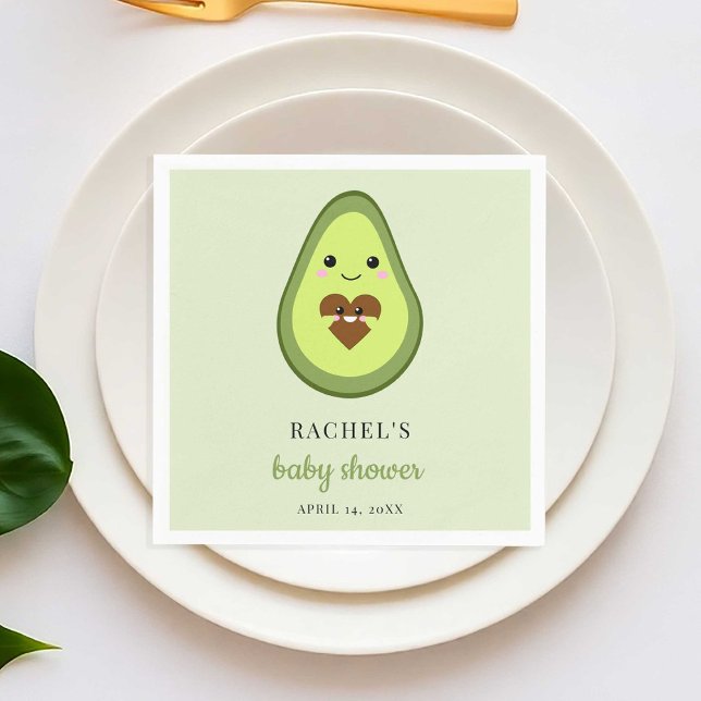 Serviette En Papier Cute Kawaii Avocado Baby shower enceinte Fiesta (Créateur téléchargé)