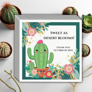 Serviette En Papier Cute Kawaii Désert Bloom Floral Cactus Baby shower