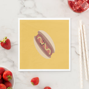 Serviette En Papier Cute Kawaii Hot Dog