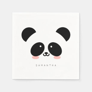 Serviette En Papier Cute Kawaii Panda  Ajouter votre nom