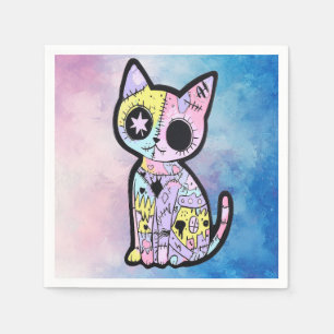 Serviette En Papier Cute Kawaii Pastel Goth Patchwork Gothique Déplais