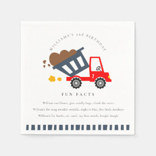 Serviette En Papier Cute Kids Dump Truck N'importe quel âge Anniversai