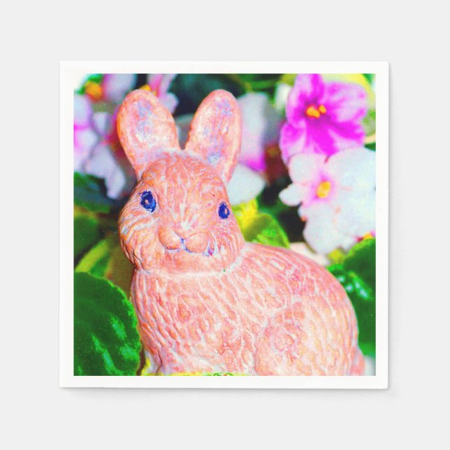 Serviette En Papier Cute Kitschy Bunny Rabbit (Devant)