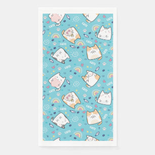 Serviette En Papier Cute Kitty Chats Motif Whimsical