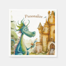 Cute Knight Dragon Castle Anniversaire Fête Enfant