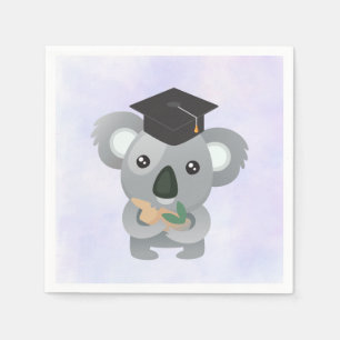 Serviette En Papier Cute Koala dans une casquette noire