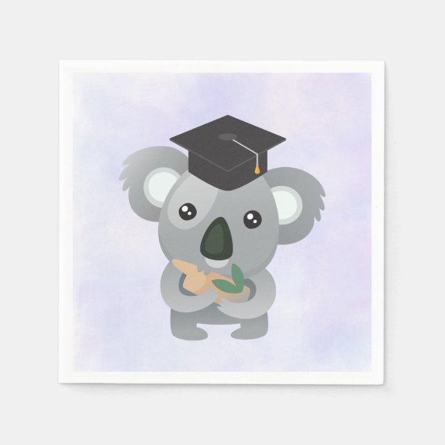 Serviette En Papier Cute Koala dans une casquette noire (Devant)