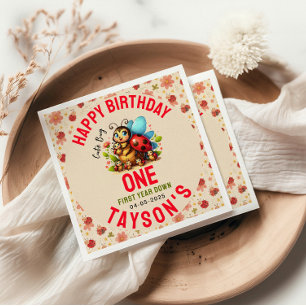 Serviette En Papier Cute Ladybug 1er anniversaire Fête de thème de b