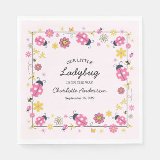 Serviette En Papier Cute Ladybug Pink Girl Baby Shower