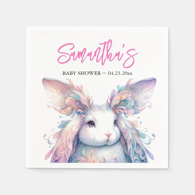 Serviette En Papier Cute lapin Napkins de Pâques (Devant)
