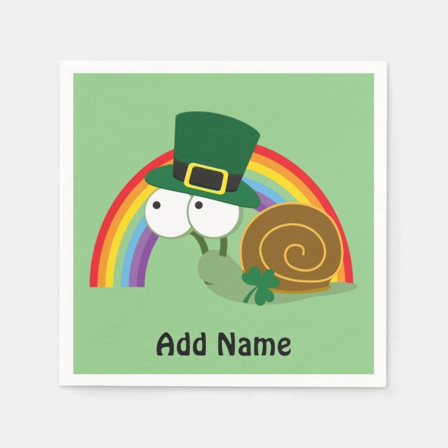 Serviette En Papier Cute Leprechaun Snail (Devant)