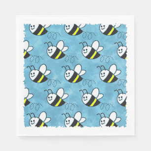 Serviette En Papier Cute Little Bee Motif Baby shower aquarelle