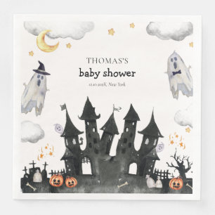 Serviette En Papier Cute Little Boo Ghost House Baby shower