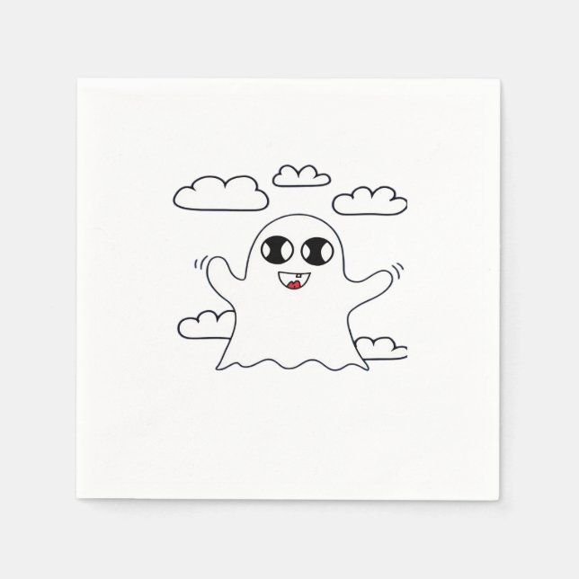 Serviette En Papier Cute Little Boo Style Créatif (Devant)
