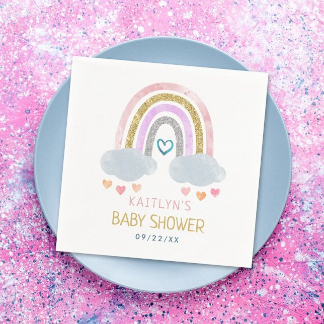Serviette En Papier Cute Little Rainbow Baby shower serviettes (Créateur téléchargé)