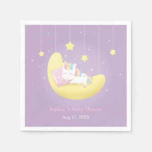 Serviette En Papier Cute Little Unicorne sur lune Baby shower serviett