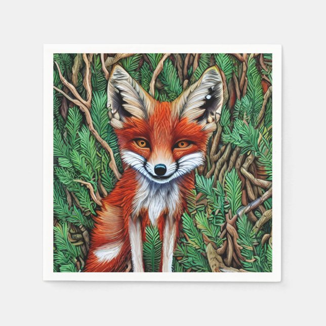 Serviette En Papier Cute Little Wilderness Fox (Devant)