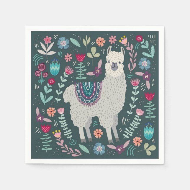 Serviette En Papier Cute Llama (Devant)