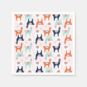 Serviette En Papier Cute Llama Papier serviettes