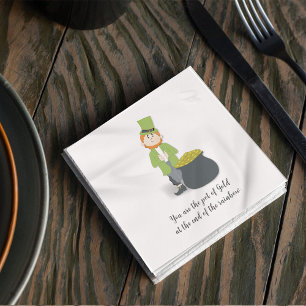 Serviette En Papier Cute Lucky Leprechaun Personnalisé