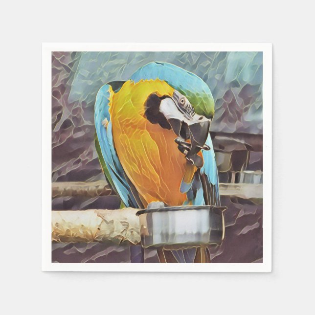 SERVIETTE EN PAPIER CUTE MACAW (Devant)