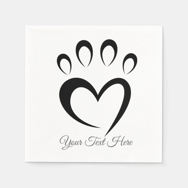 Serviette En Papier Cute Meow Paw Custom Text Personalized  (Devant)