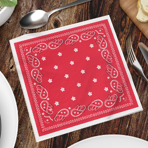 Serviette En Papier Cute minimaliste Simple Bandana Rouge Motif Dîner