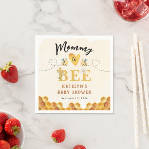 Serviette En Papier Cute Mommy to Bee Gender Neutral baby shower