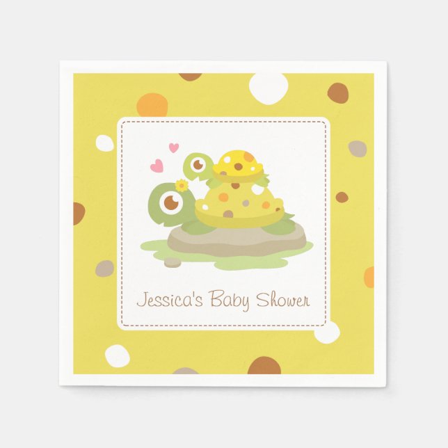 Serviette En Papier Cute Mommy Turtle Baby shower Party Fournitures (Devant)