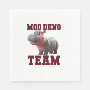 Serviette En Papier Cute MOO DENG TEAM Baby Hippo Squad Girls Besties