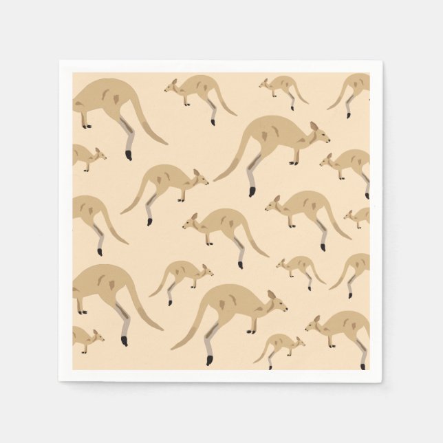 Serviette En Papier Cute Motif australien Kangaroo (Devant)