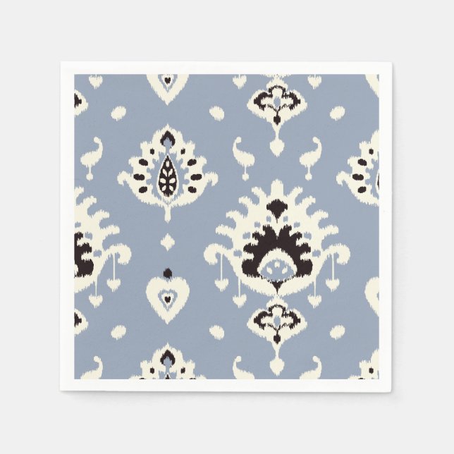 Serviette En Papier Cute motifs tribaux gris beige ikat (Devant)