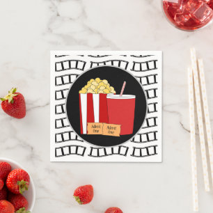 Serviette En Papier Cute Movie theater pop pop pop-corn soirée