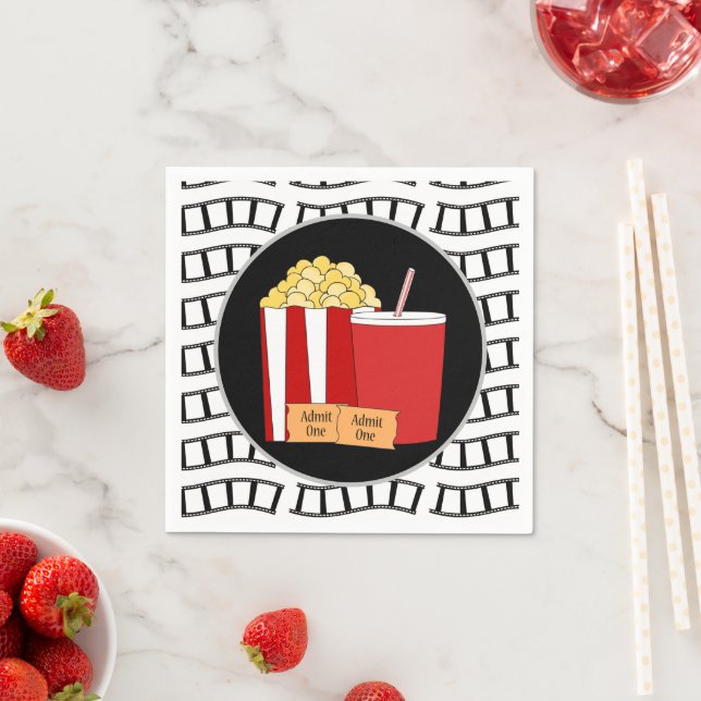 Serviette En Papier Cute Movie theater pop pop pop-corn soirée (En situation)