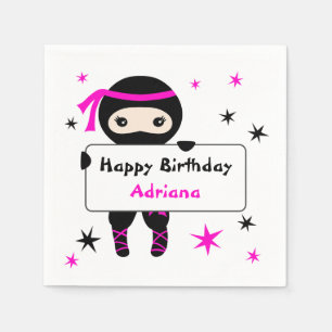 Serviette En Papier Cute Ninja Enfants Guerrier Fille Anniversaire ros