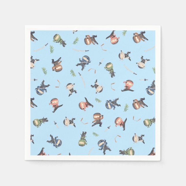 Serviette En Papier Cute Ninja Warrior Anniversaire de enfant Party ap (Devant)