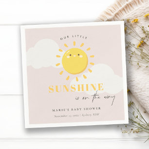Serviette En Papier Cute Notre Petit Baby shower Fille Blush Sunshine