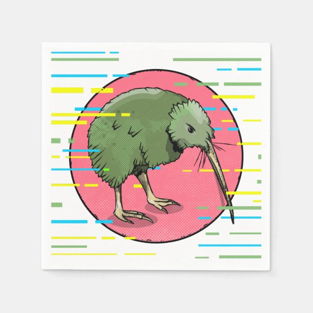 Serviette En Papier Cute Nouvelle-Zélande Kiwi (Devant)