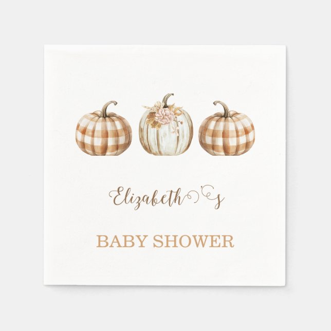 Serviette En Papier Cute Orange Little Pumpkin Baby Shower  (Devant)